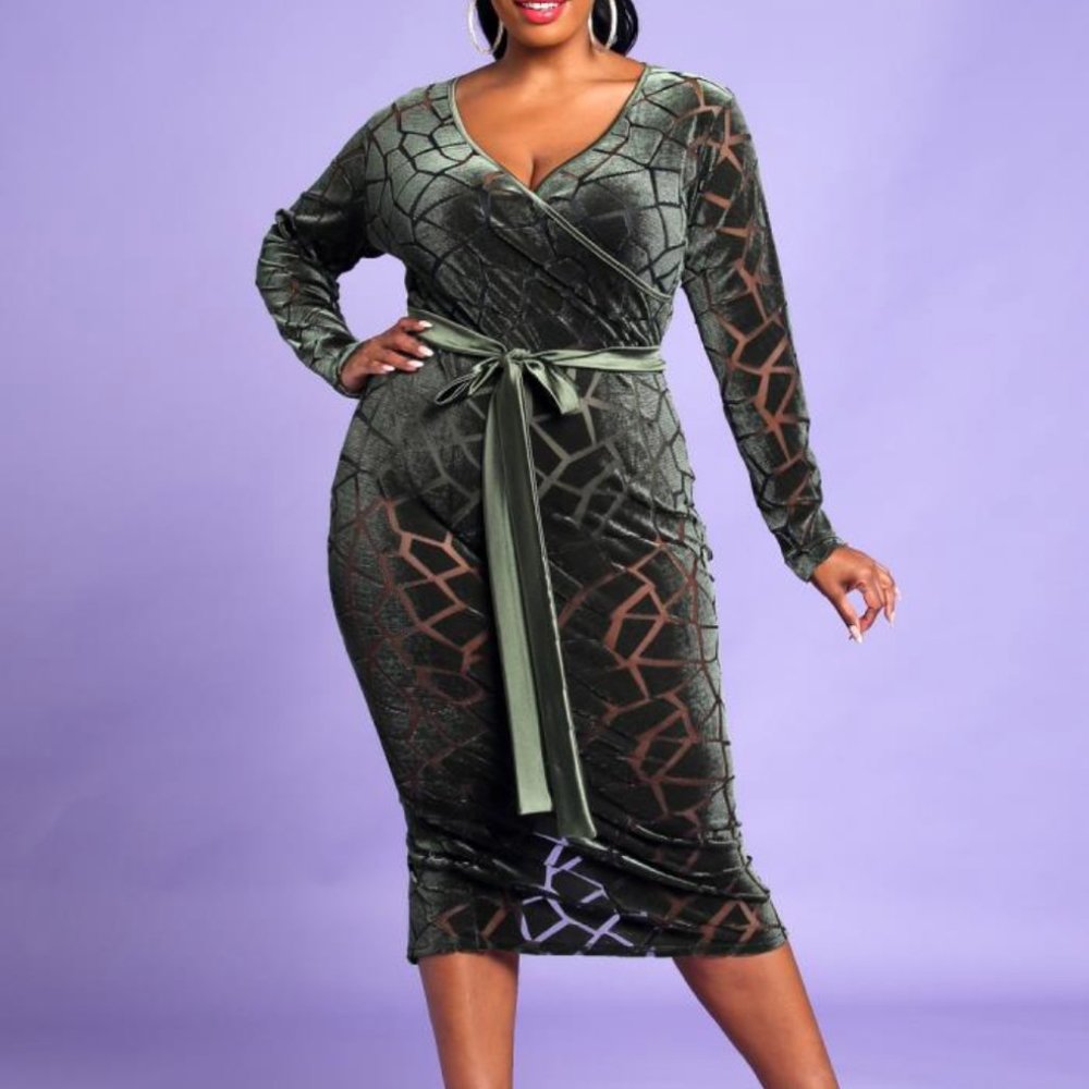 Mesh Velvet Dress w/ Built In Brief